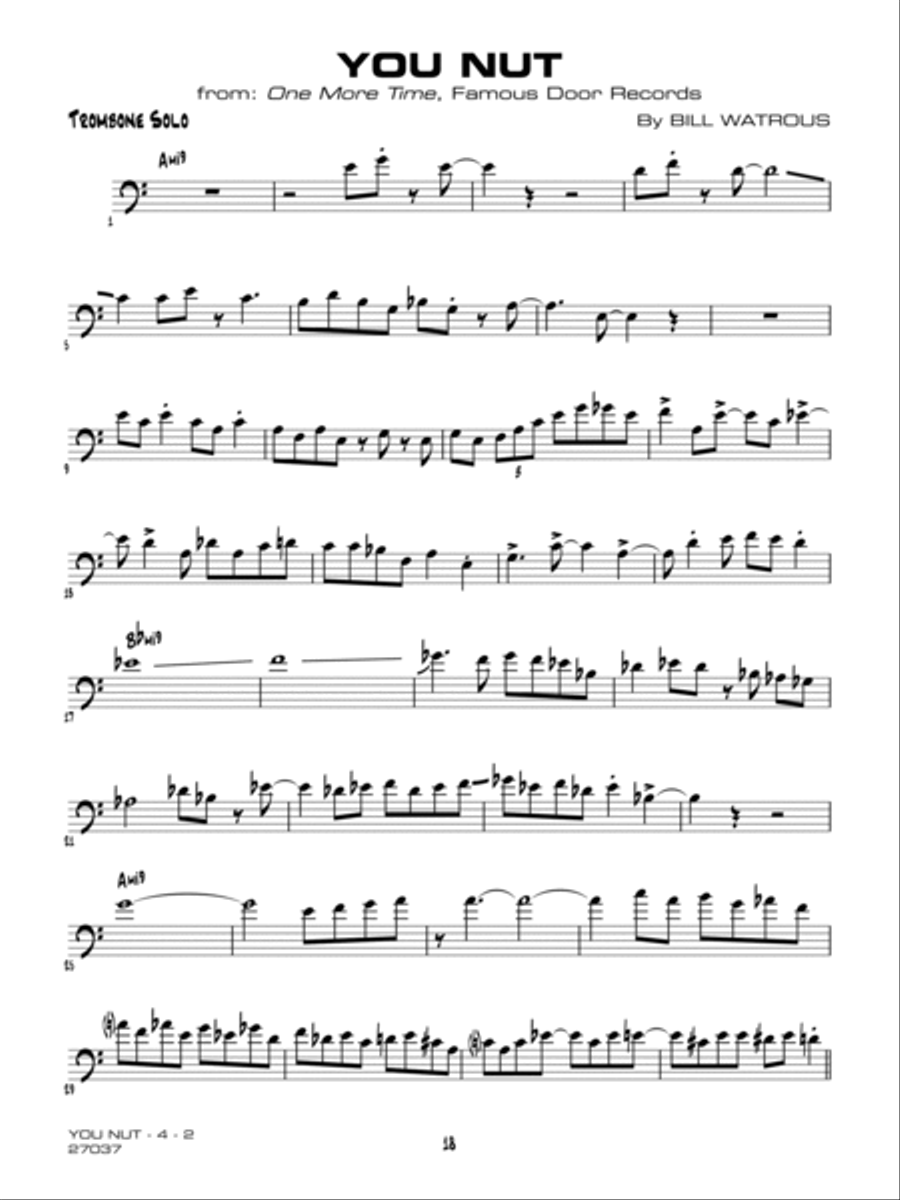 The Music of Bill Watrous Baritone Horn scores gallery preview page 5