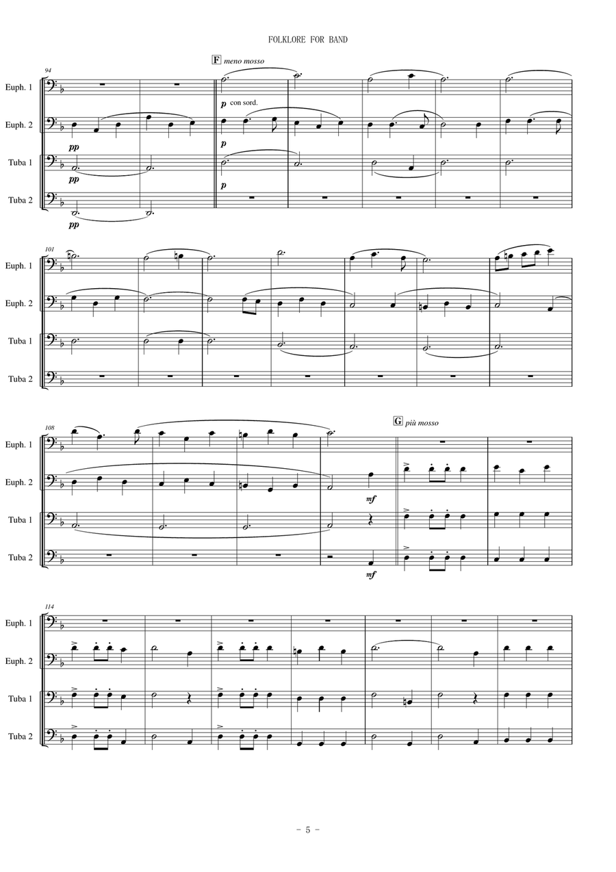 Folklore For Band Brass Ensemble scores gallery preview page 5