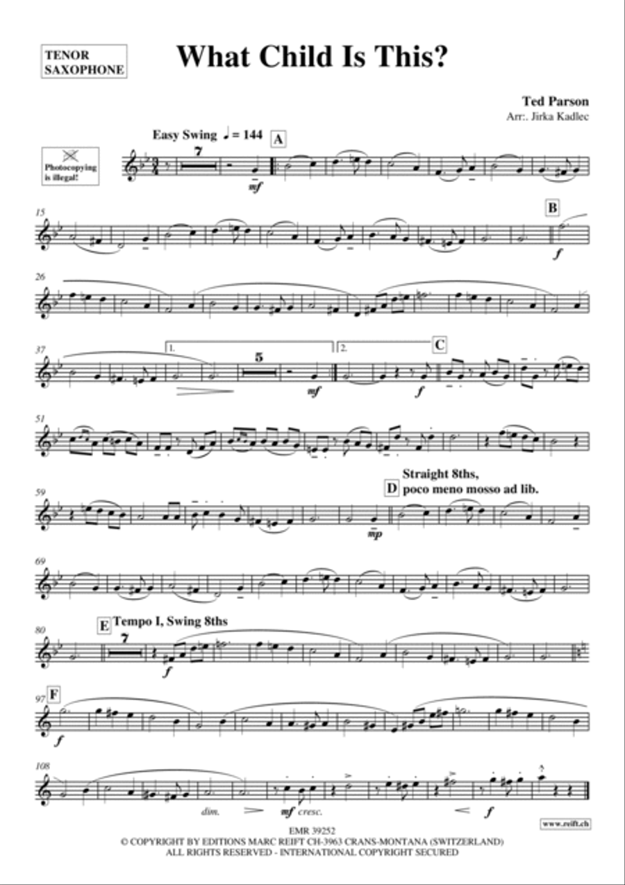 What Child Is This? What Child Is This? Tenor Saxophone scores gallery preview page 2
