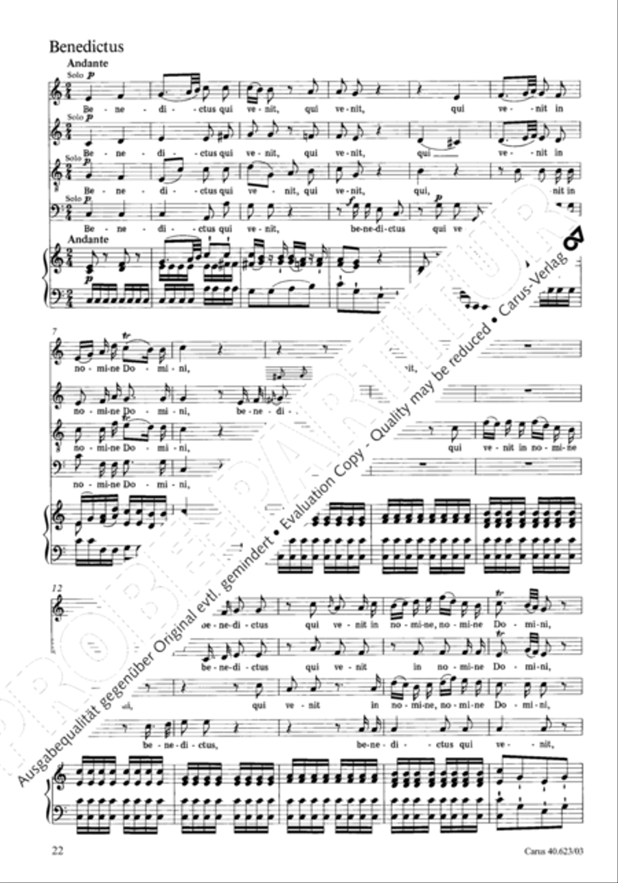 Missa brevis in G major 4-Part scores gallery preview page 25