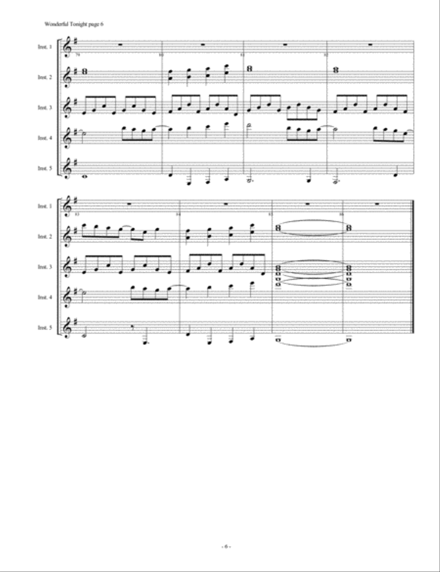 Wonderful Tonight Guitar scores gallery preview page 6