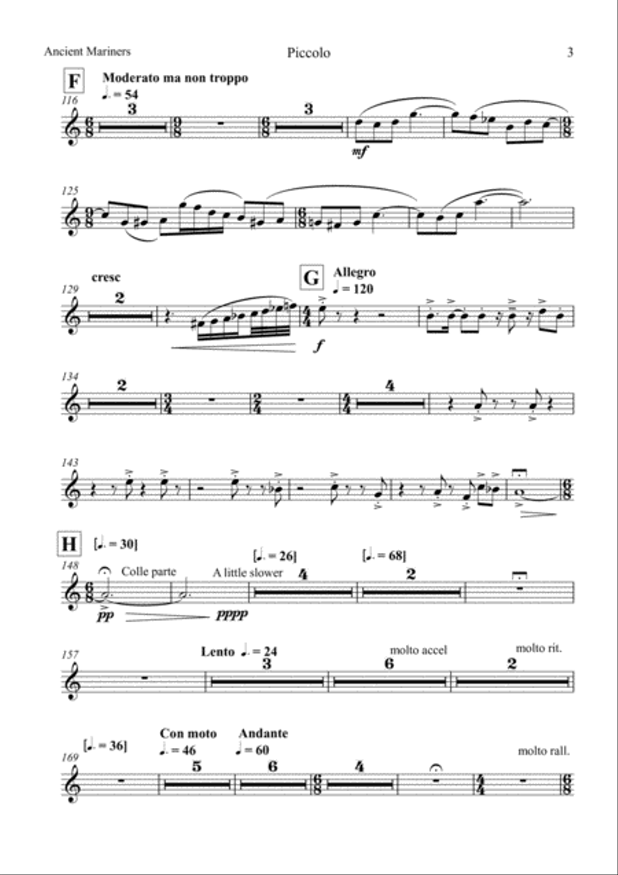 Ancient Mariners Instrument Parts Concert Band scores gallery preview page 3