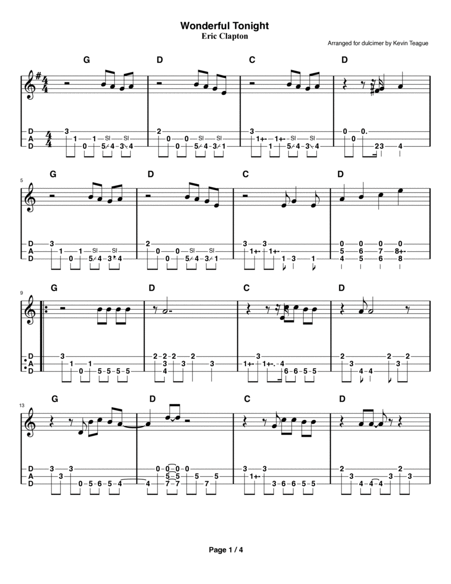 Wonderful Tonight Small Ensemble scores gallery preview page 1
