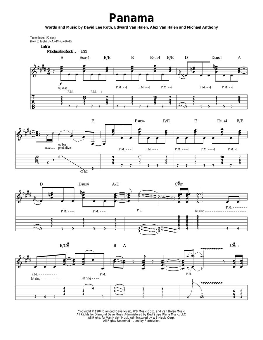 Panama Acoustic Guitar scores gallery preview page 1