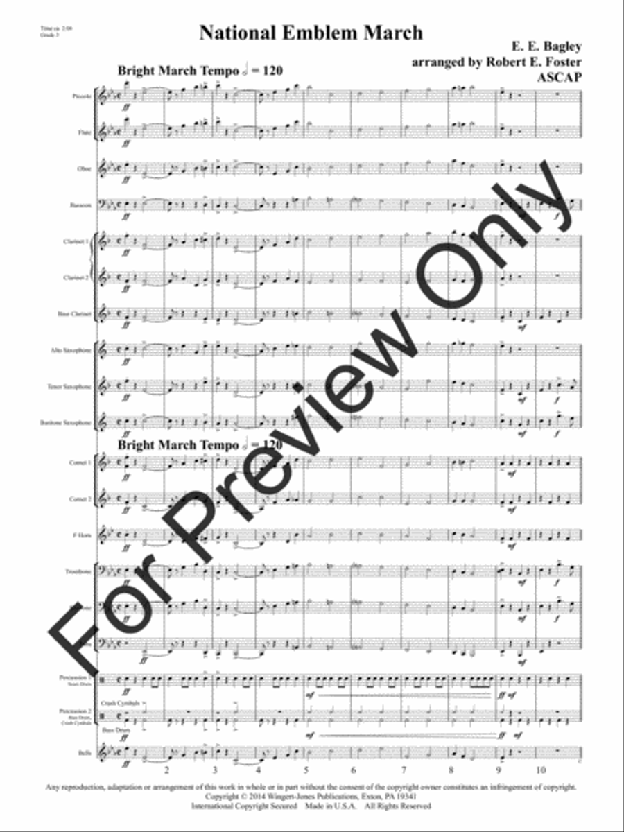 National Emblem March Concert Band scores gallery preview page 4