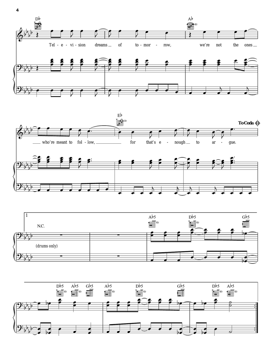 American Idiot Piano, Vocal, Guitar scores gallery preview page 4