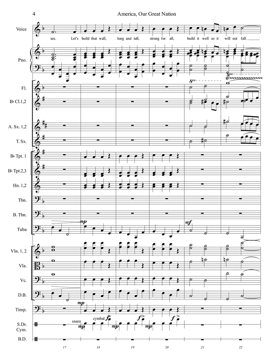 America, Our Great Nation Unison Choir scores gallery preview page 5