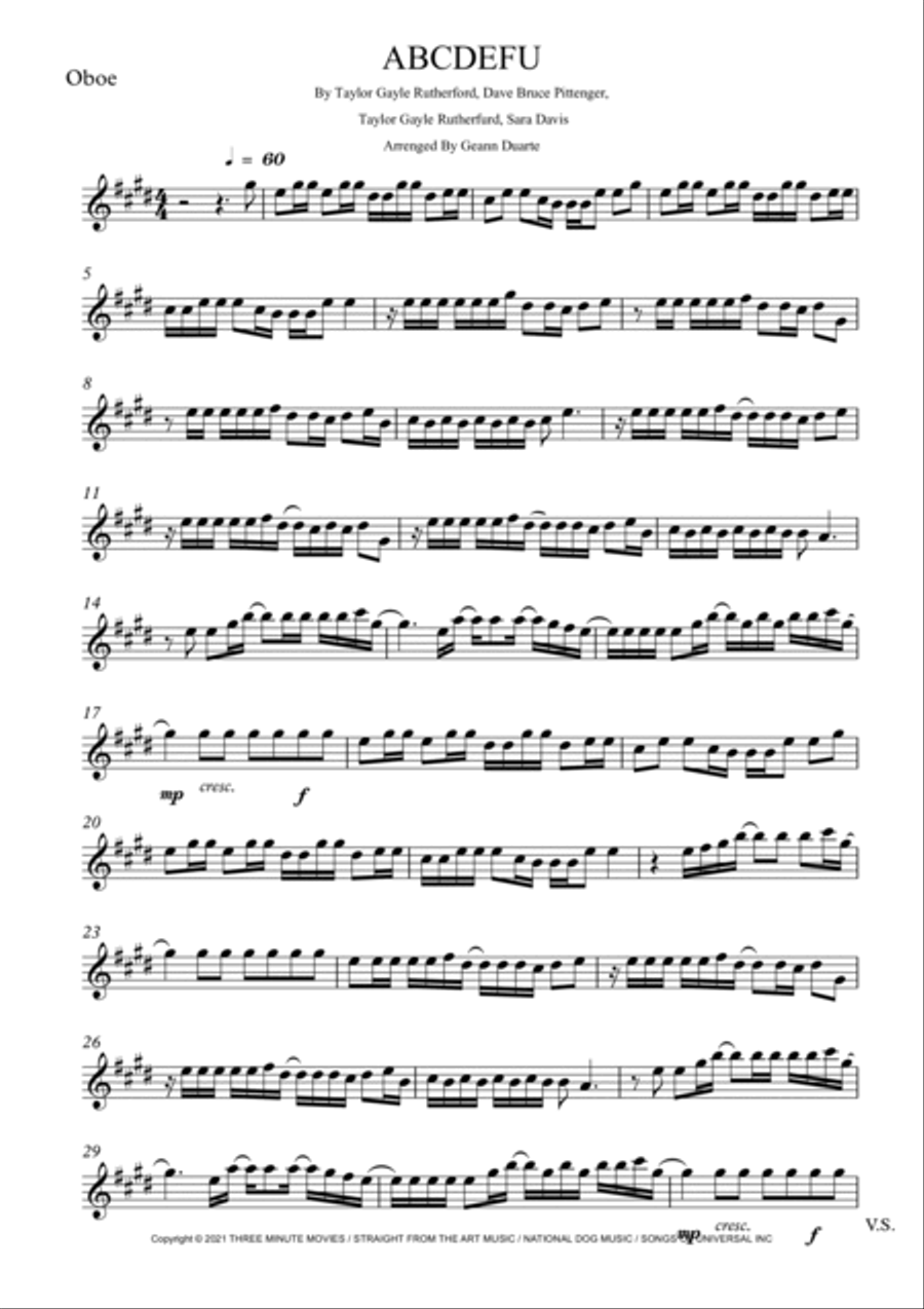 Abcdefu Woodwind Duet scores gallery preview page 4
