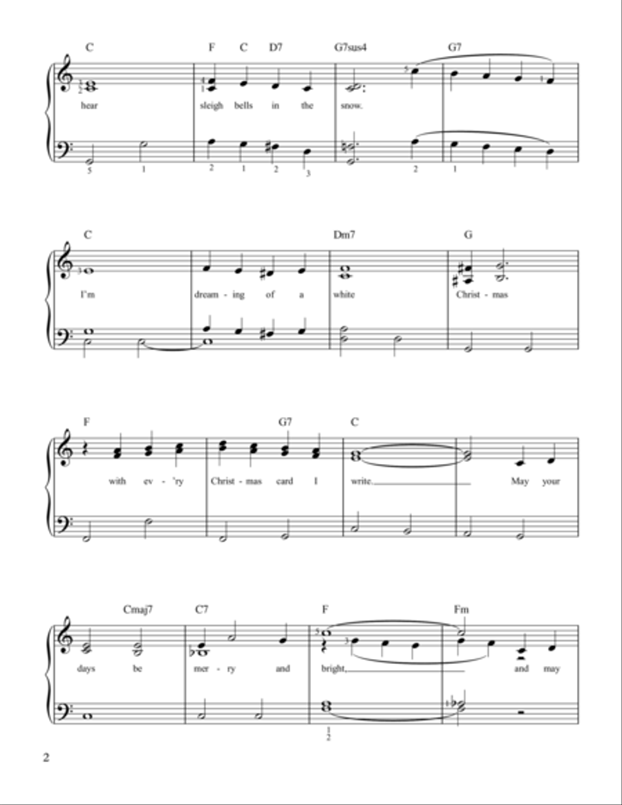 White Christmas Easy Piano scores gallery preview page 2