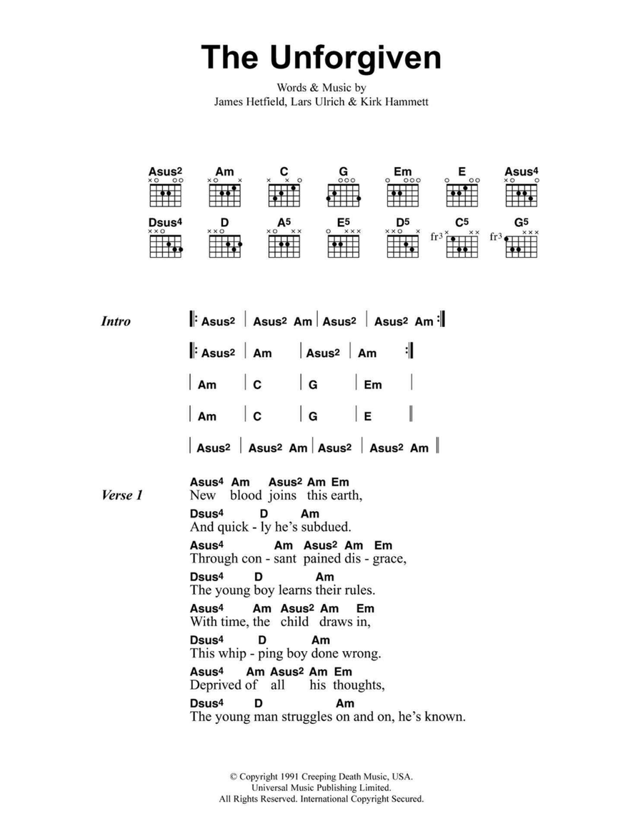 The Unforgiven Electric Guitar scores gallery preview page 1