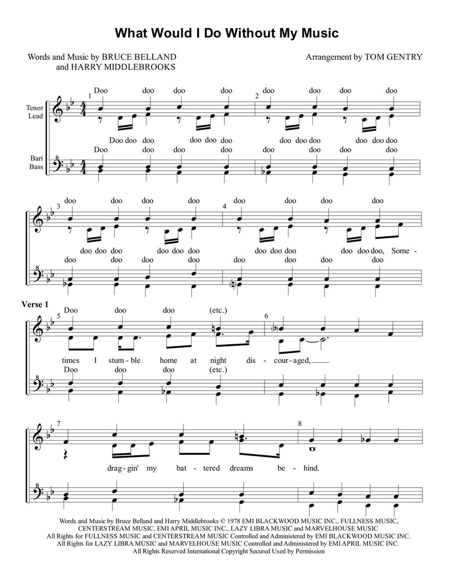 What Would I Do Without My Music SSAA scores gallery preview page 1