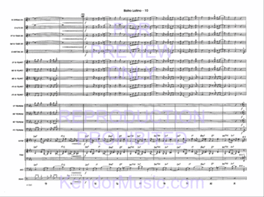 Bistro Latino (Full Score) Jazz Ensemble scores gallery preview page 12