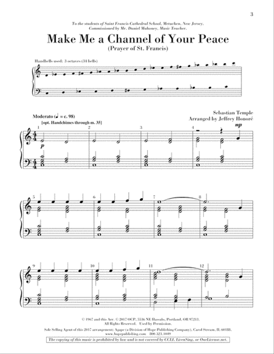 Make Me a Channel of Your Peace-3 oct.-Digital Download 3-Octaves scores gallery preview page 3