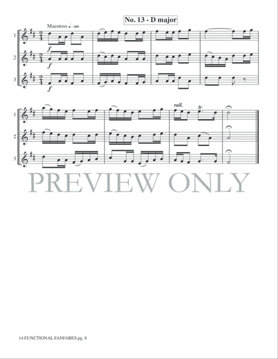 14 Functional Fanfares Trumpet Trio scores gallery preview page 10
