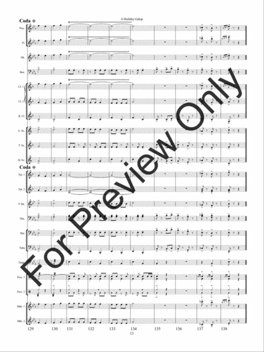 A Holiday Galop (Score) A Holiday Galop (Score) Concert Band scores gallery preview page 16