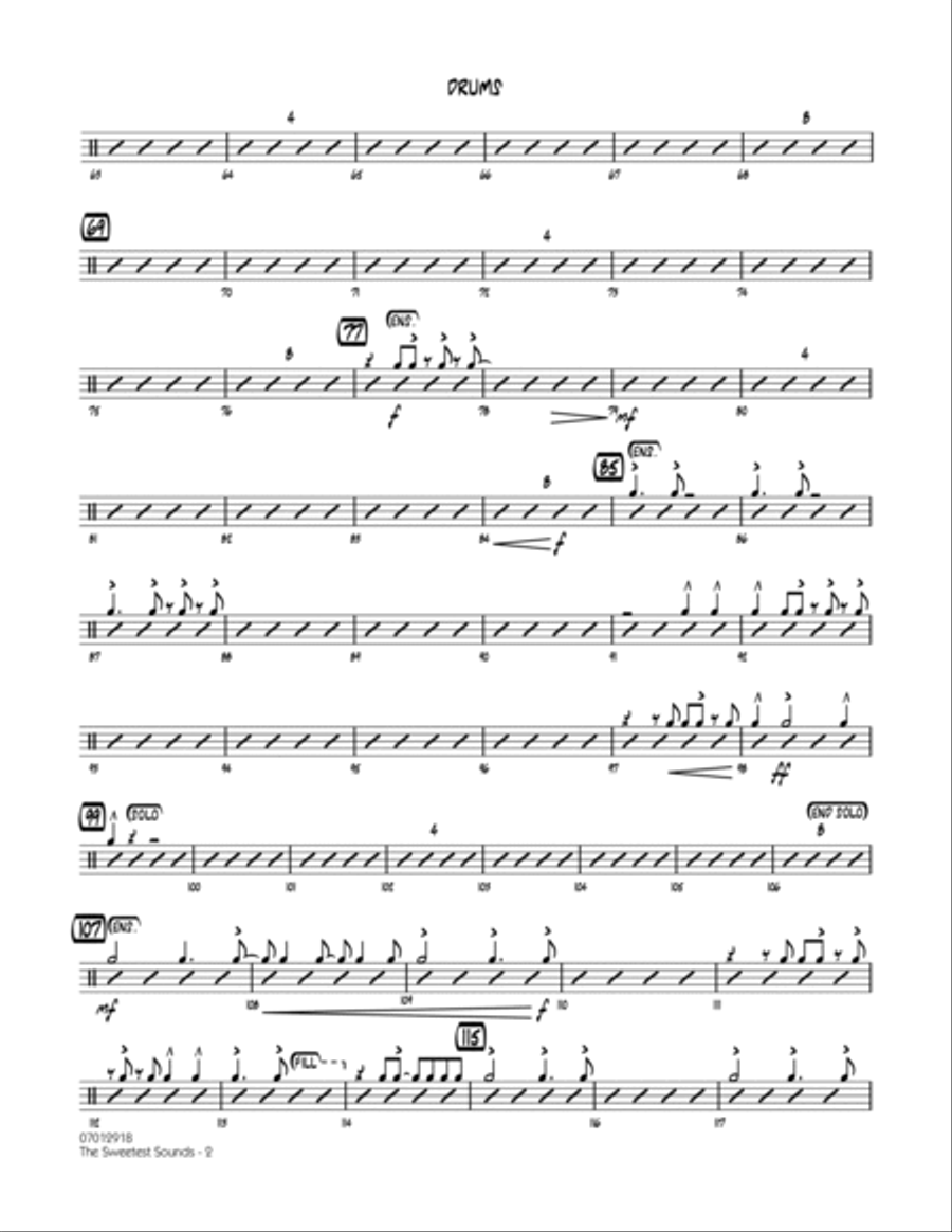 The Sweetest Sounds (Alto Sax Feature) - Drums Alto Saxophone scores gallery preview page 2
