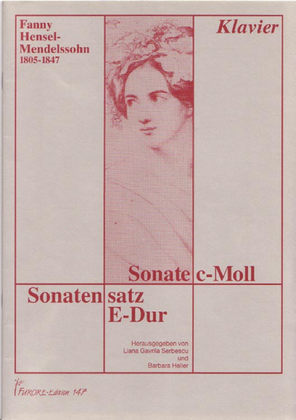 Book cover for Sonate c-Moll und Sonatensatz E-Dur