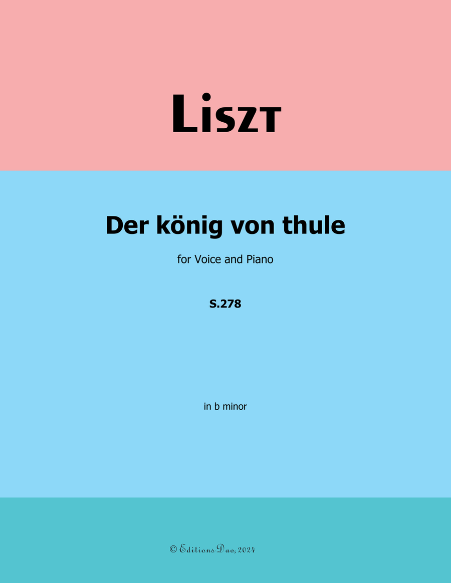 Der konig von thule, by Liszt, S.278, in b minor Voice scores gallery preview page 1