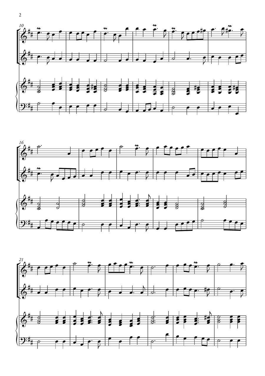 Te Deum Prelude (for 2 Flutes and Piano) Flute Duet scores gallery preview page 2