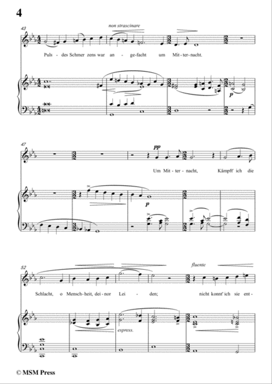 Mahler-Um Mitternacht in c minor,for Voice and Piano Voice Solo scores gallery preview page 6