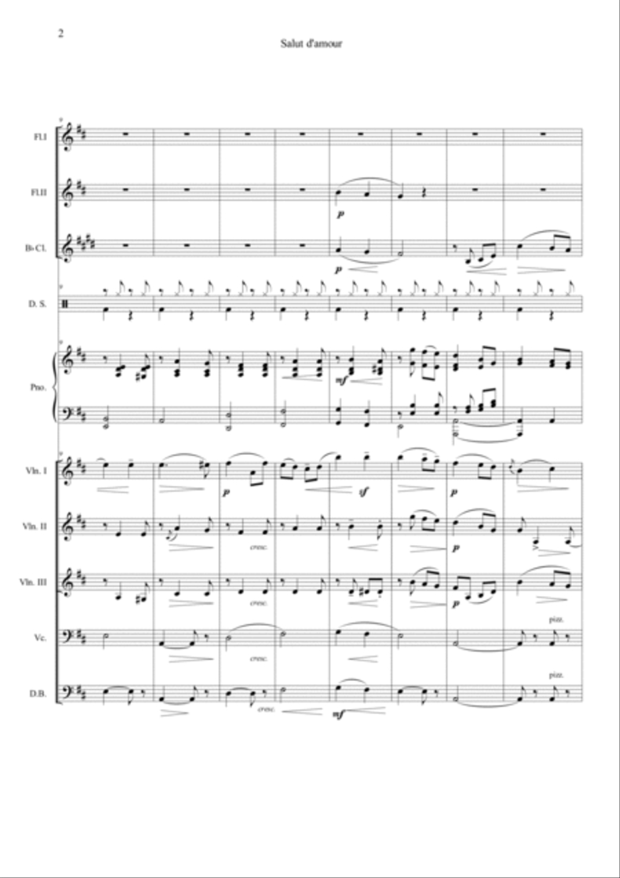 Salut d'amour Salut d'amour Orchestra scores gallery preview page 2