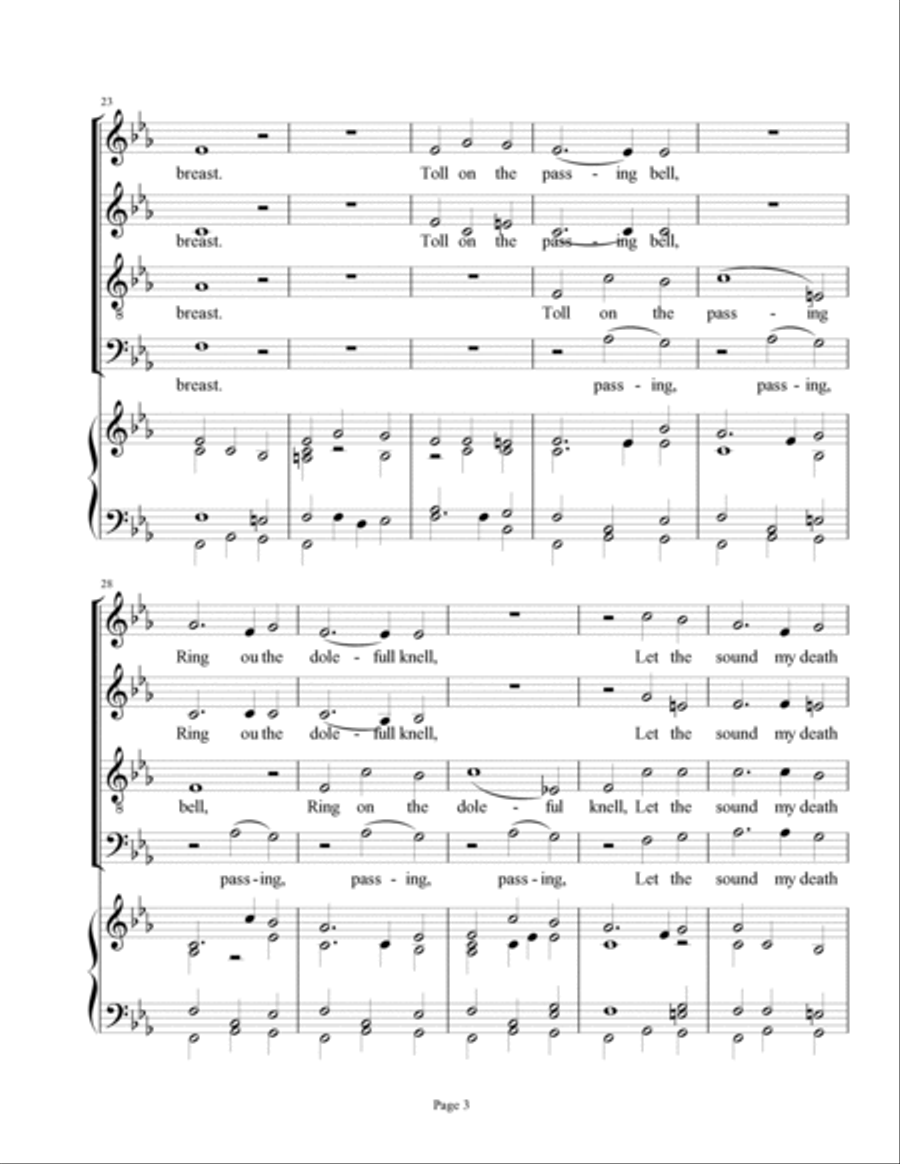 O Death, rock me asleep 4-Part scores gallery preview page 3