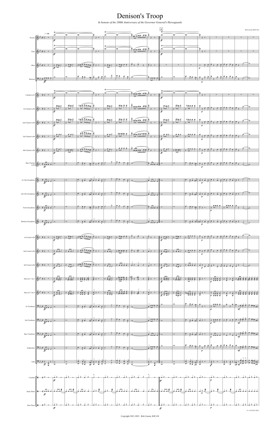 Denison's Troop Concert Band scores gallery preview page 1