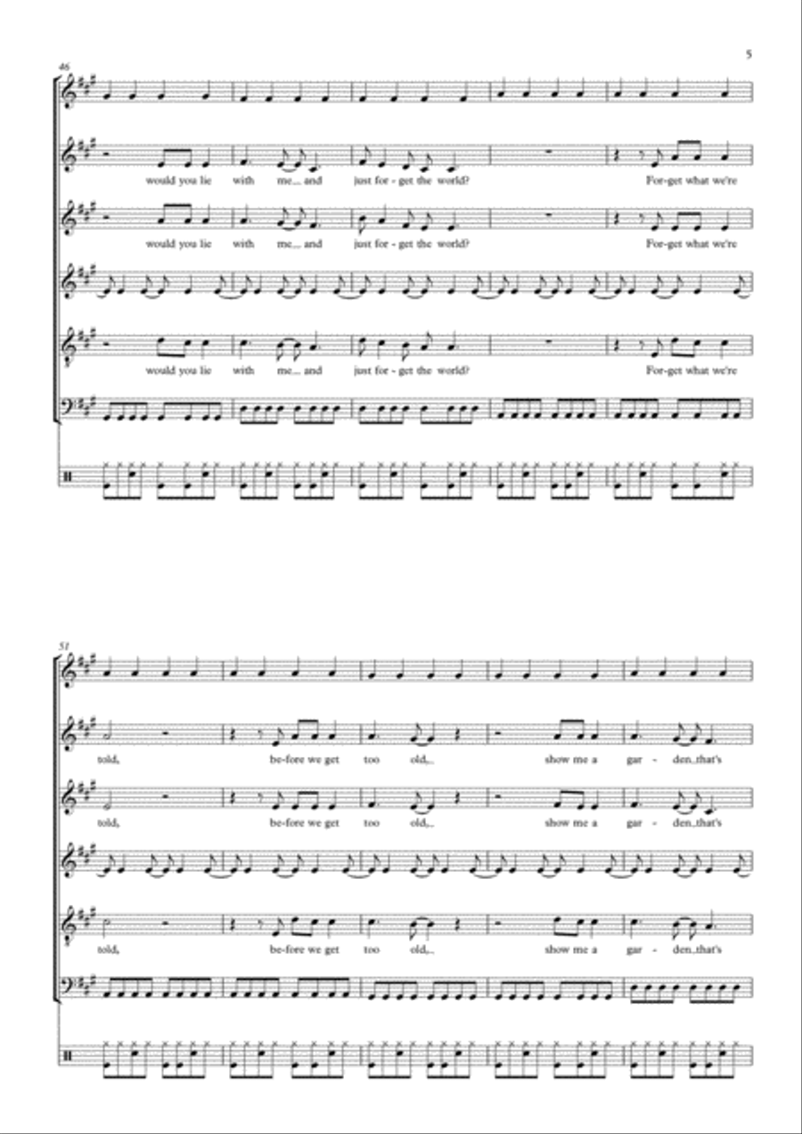 Chasing Cars 4-Part scores gallery preview page 5