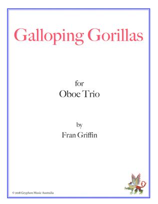 Book cover for Galloping Gorillas for oboe trio