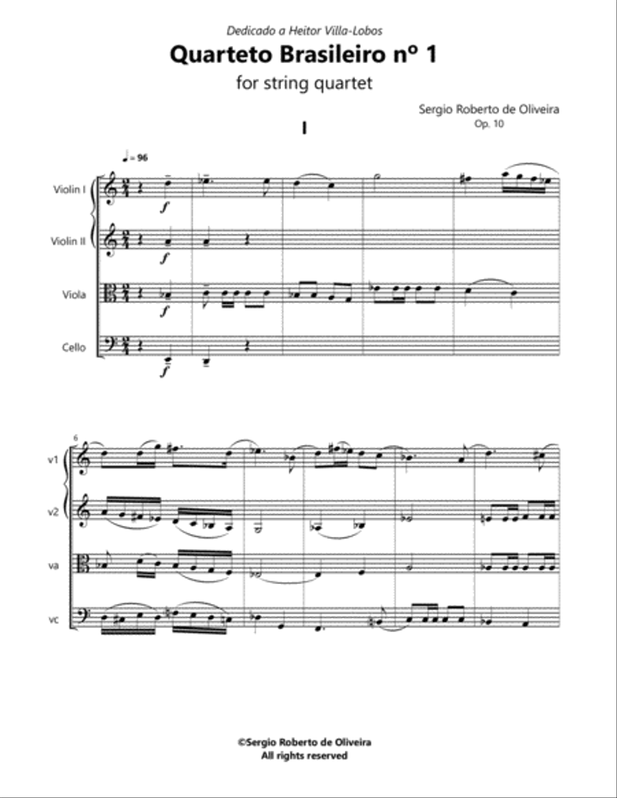 Quarteto Brasileiro Nº 1 String Quartet scores gallery preview page 4