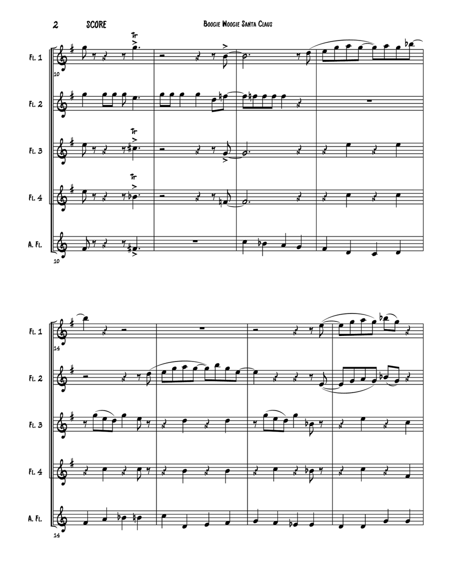 Boogie Woogie Santa Claus Woodwind Ensemble scores gallery preview page 3
