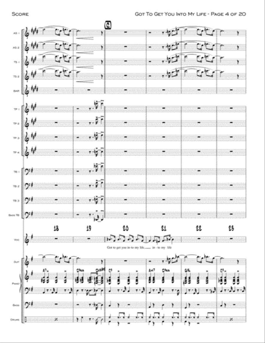 Got To Get You Into My Life Jazz Ensemble scores gallery preview page 4