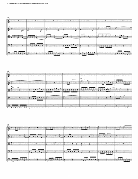 Fugue 01 from Well-Tempered Clavier, Book 2 (String Quintet) image number null