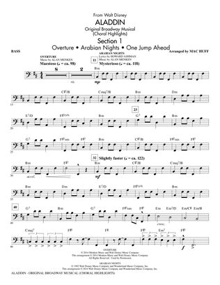 Aladdin (Choral Highlights) (from Aladdin: The Broadway Musical) (arr. Mac Huff) - Bass
