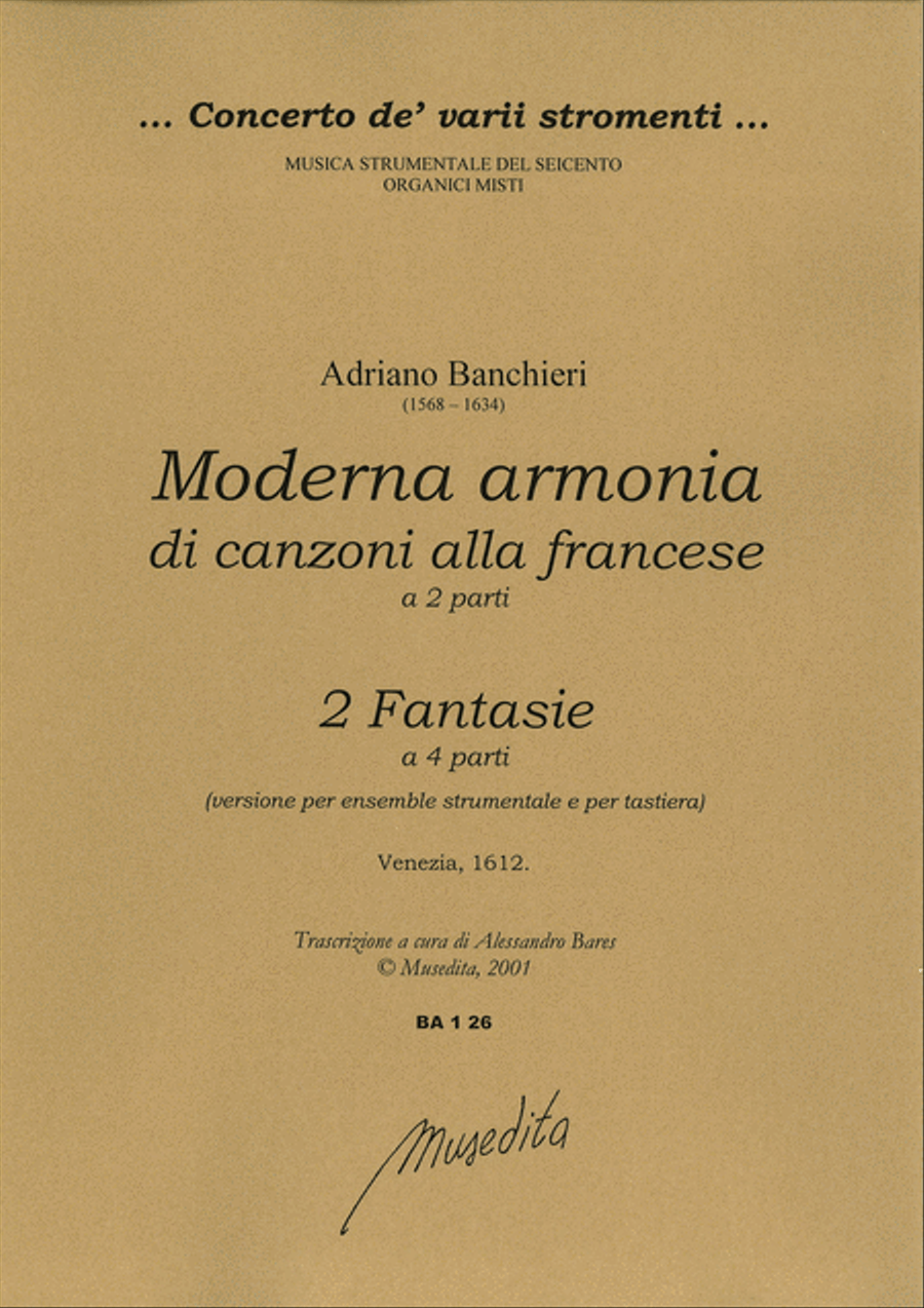 Moderna armonia di canzoni alla francese op.26 (Venezia, 1612) 4-Part scores gallery preview page 1