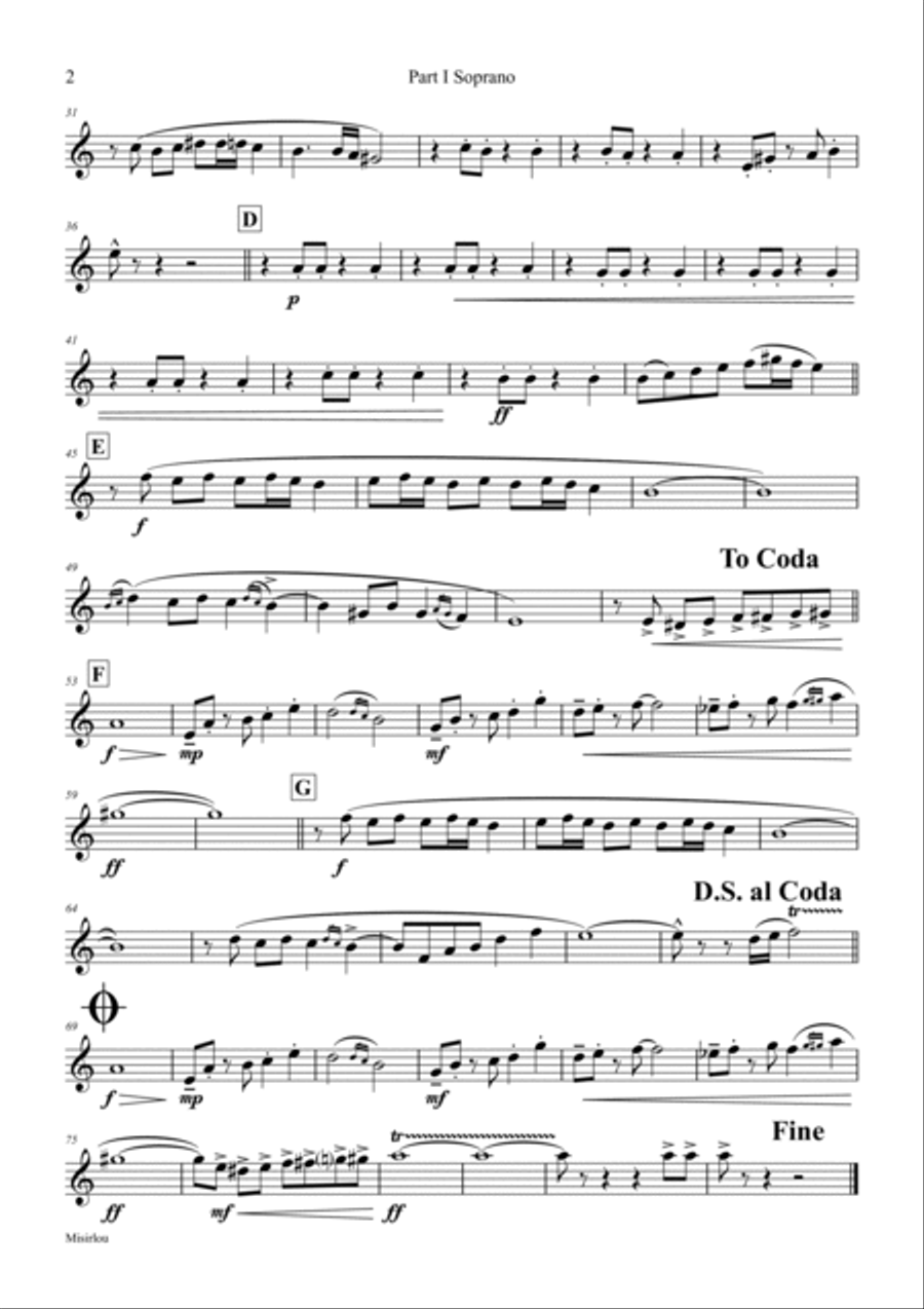 Misirlou - Pulp Fiction - Saxophone Quartet - Bb Saxophone Quartet scores gallery preview page 6