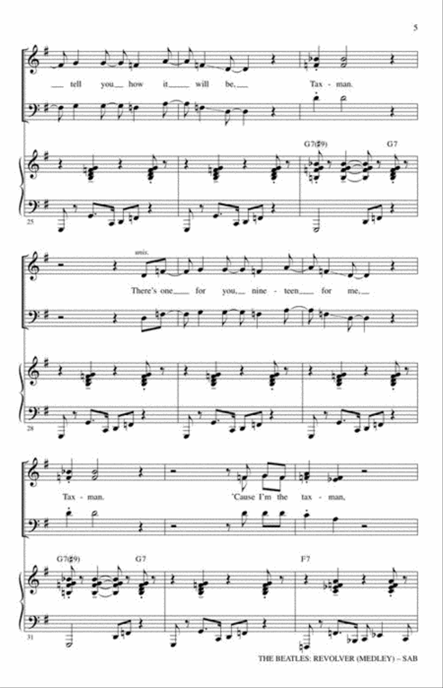 The Beatles: Revolver (Medley) 3-Part scores gallery preview page 4