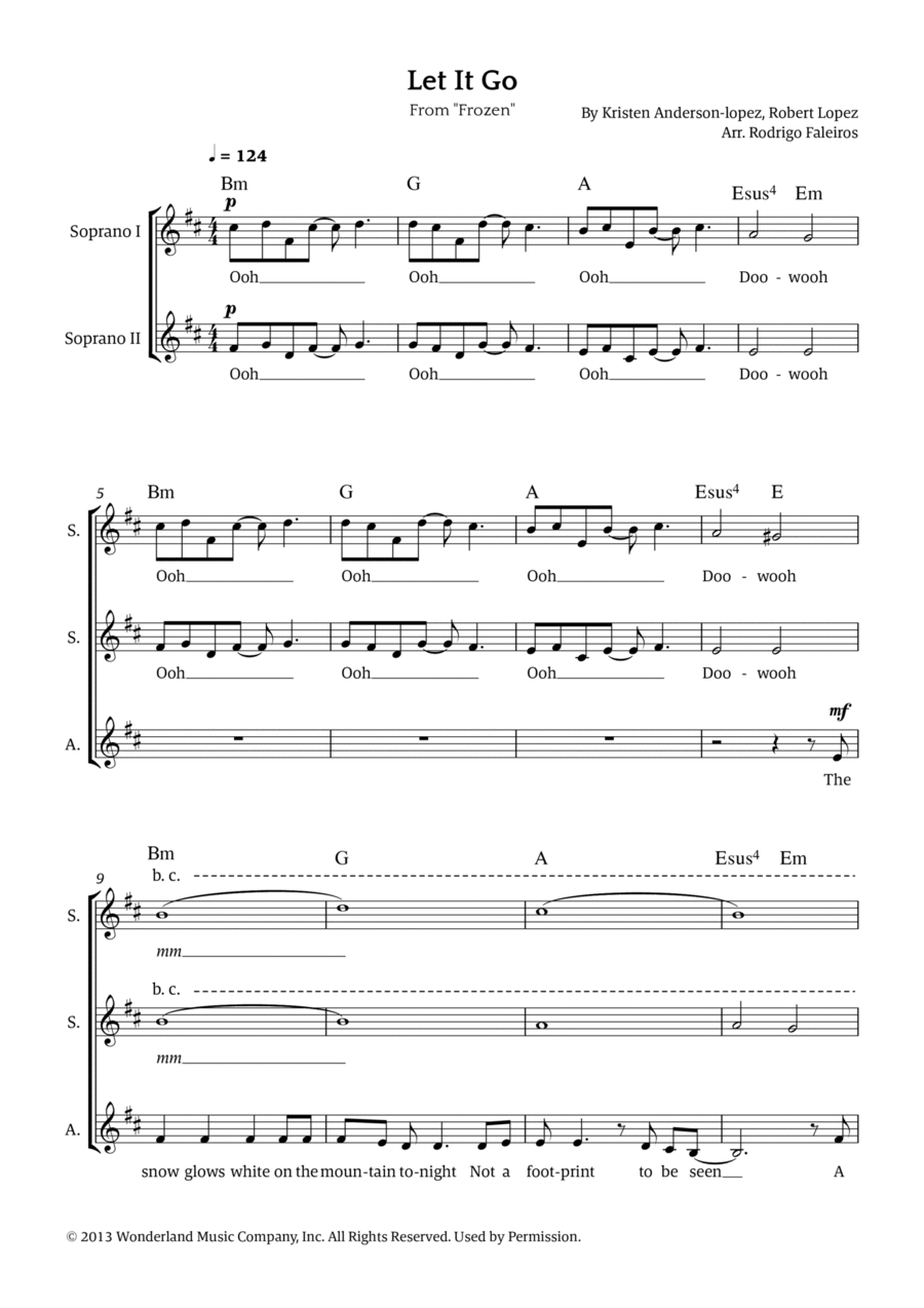 Let It Go SSA scores gallery preview page 1