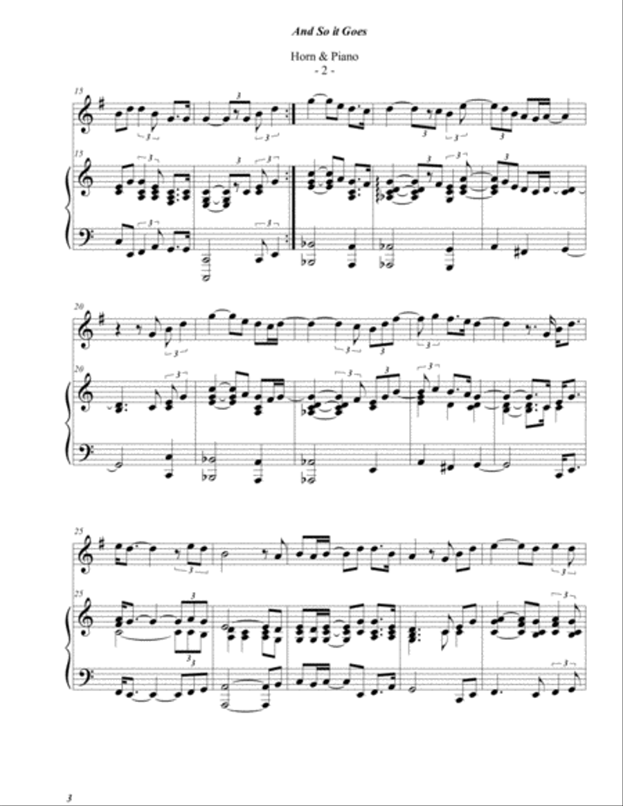 And So It Goes Horn scores gallery preview page 2
