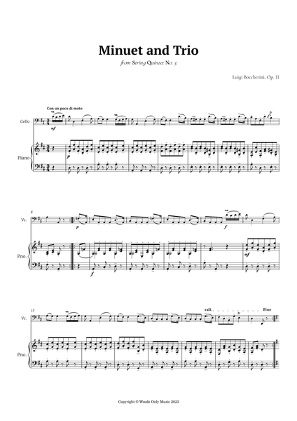 Minuet by Boccherini for Cello and Piano image number null
