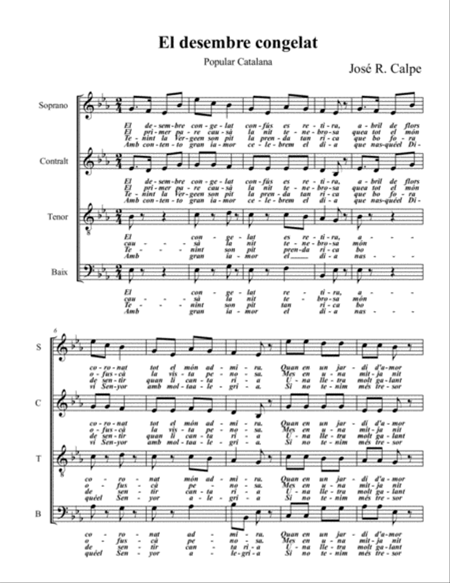 EL DESEMBRE CONGELAT 4-Part scores gallery preview page 1