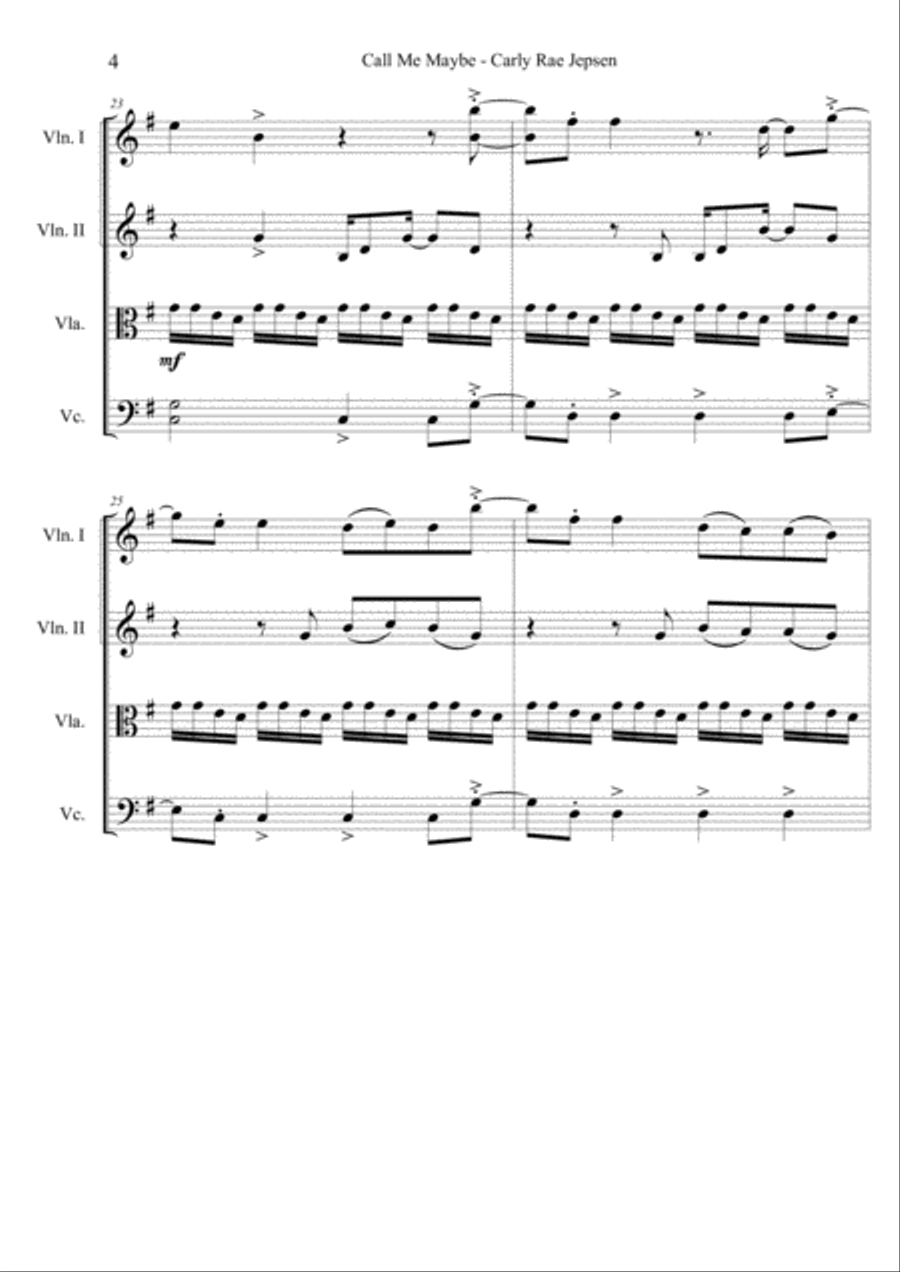 Call Me Maybe Call Me Maybe Small Ensemble scores gallery preview page 4