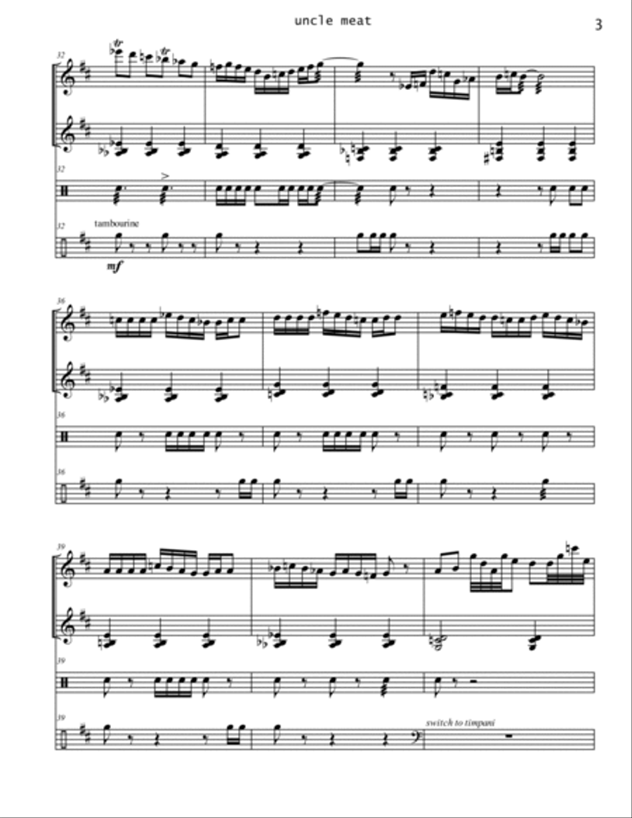 Uncle Meat Chamber Music scores gallery preview page 3