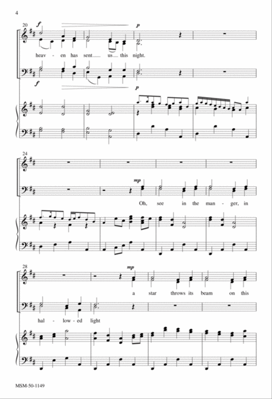Oh, Come, Little Children 4-Part scores gallery preview page 4