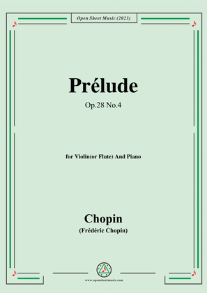 Book cover for Chopin-Prelude,Op.28 No.4