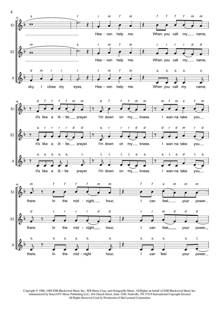 Like A Prayer SSA scores gallery preview page 4