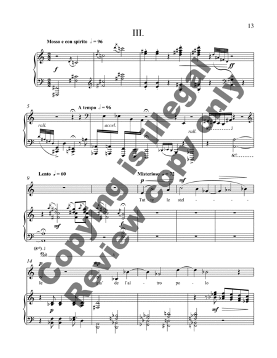 Fatti non foste (Four Songs) Piano, Vocal scores gallery preview page 10