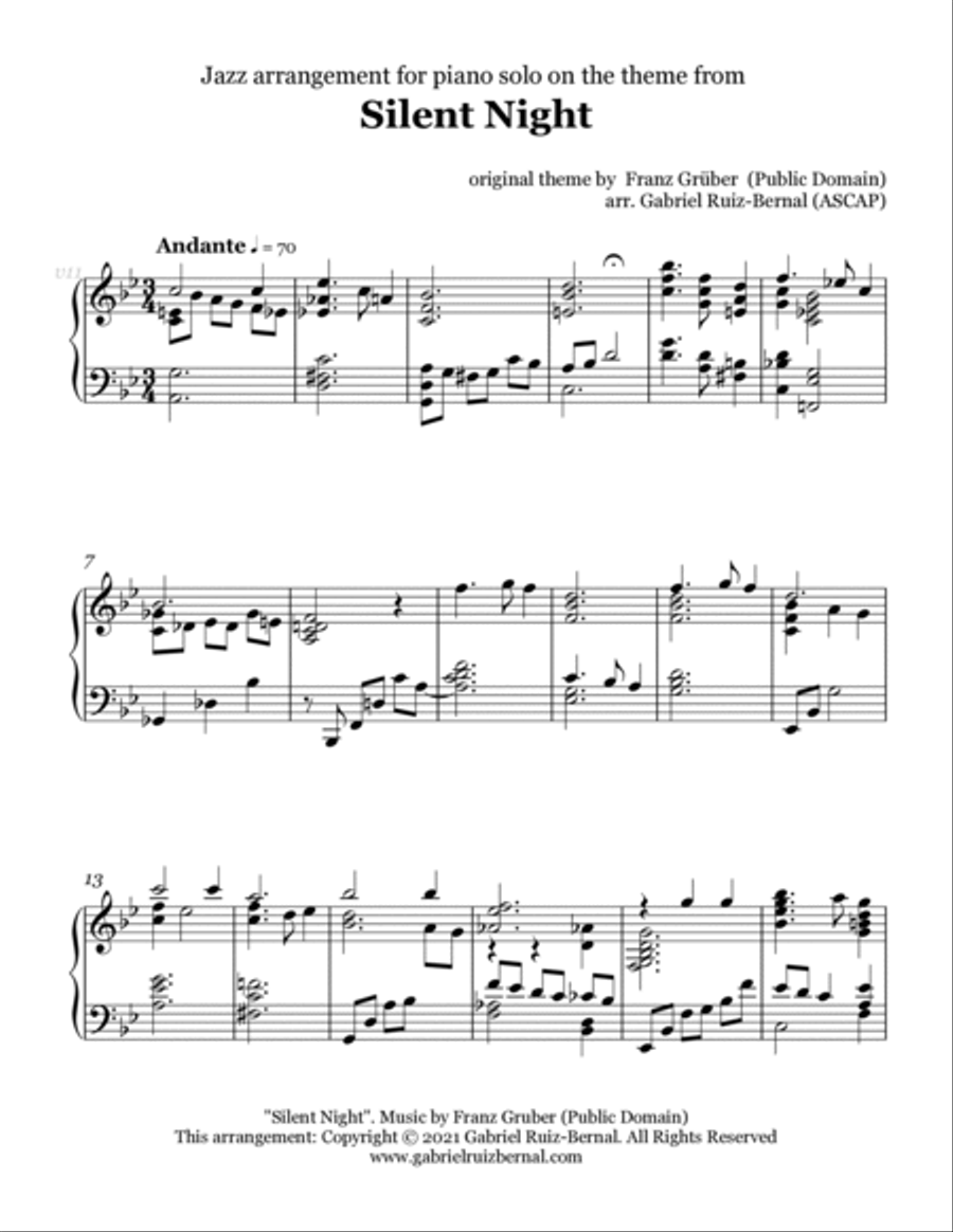SILENT NIGHT (jazz piano arrangement) image number null