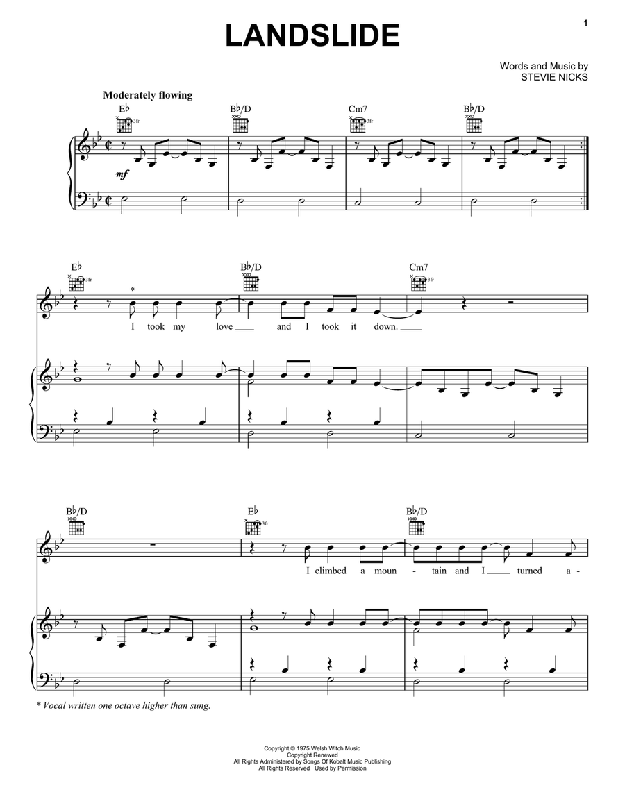 Landslide Acoustic Guitar scores gallery preview page 1