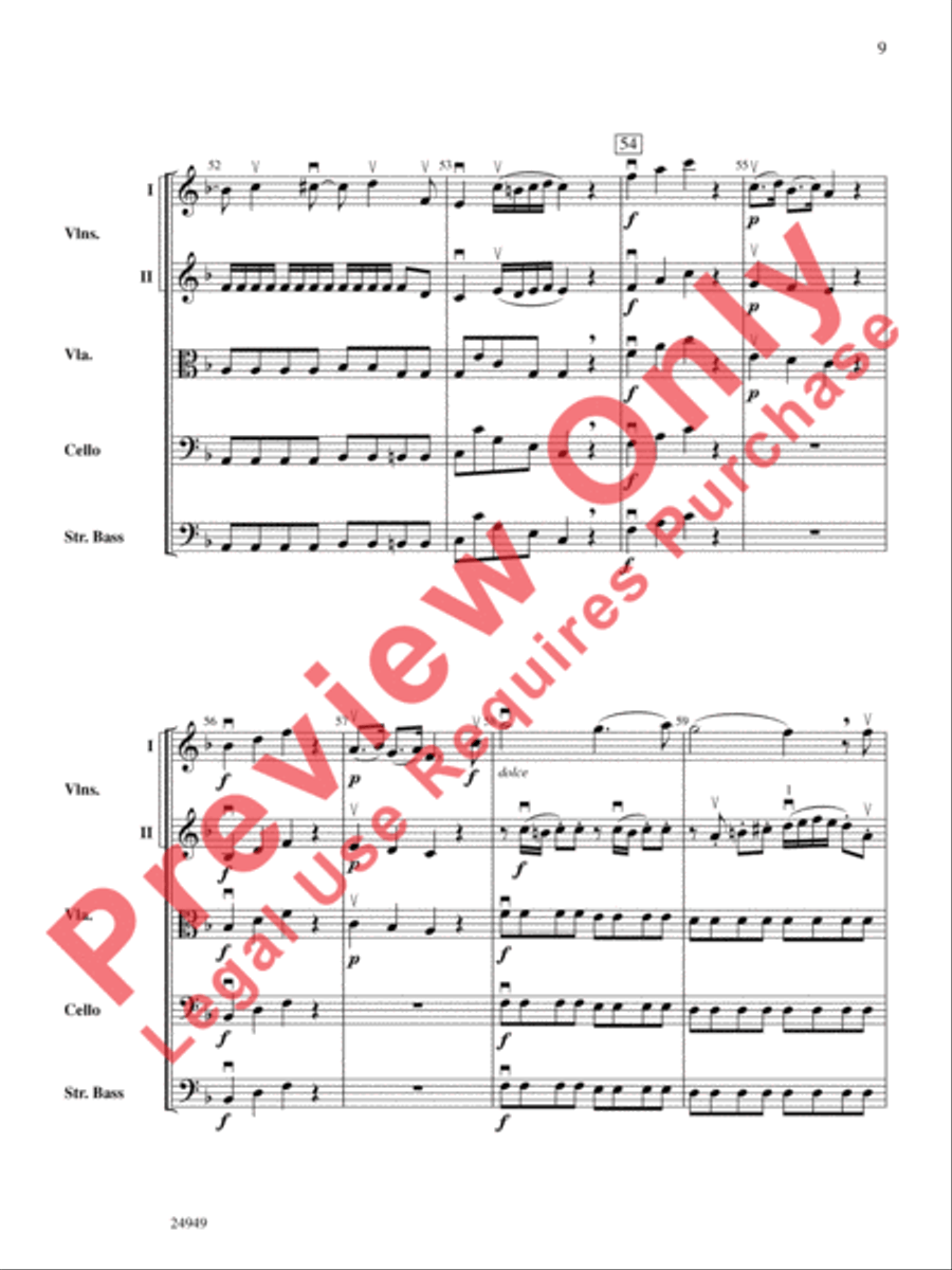 Divertimento No. 3 (1st Movement) String Orchestra scores gallery preview page 10